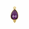 Cherry Tree Beads Purple Quartz 11x22mm Faceted Teardrop Drop with Gold Vermeil Bezel and 3 Tiny Dots - 1 piece 