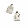 Cherry Tree Beads Silver "Pewter" (zinc-based alloy) 15x22mm RIP Tombstone Charms - 4 per bag 