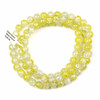 Crackle Glass 10mm Sunshine Yellow Round Beads - color #V4, 30 inch strand