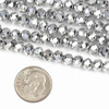 Cherry Tree Beads Crystal 4x6mm Opaque Bright Silver Faceted Rondelle Beads - Approx. 15.5 inch strand 