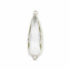 Clear Quartz 11x37mm Faceted Long Teardrop Drop with Sterling Silver Bezel and 3 Tiny Dots - 1 piece