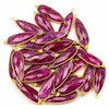 Cherry Tree Beads Ruby 11x37mm Faceted Long Teardrop Drop with Gold Vermeil Bezel and 3 Tiny Dots - 1 piece 