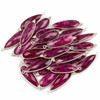 Cherry Tree Beads Ruby 11x37mm Faceted Long Teardrop Drop with Sterling Silver Bezel and 3 Tiny Dots - 1 piece 
