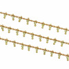 Cherry Tree Beads Raw Brass Dangle Chain with Peridot 2mm Faceted Round Beads - 5 meter spool 