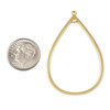 18k Gold Plated Stainless Steel 30x47mm Teardrop Components with 2 Loops - 2 per bag