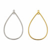Cherry Tree Beads 304 Stainless Steel 30x47mm Teardrop Components with 2 Loops - 2 per bag 