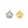 Cherry Tree Beads 304 Stainless Steel 12x14mm Tiny Lotus Charm Components - 2 per bag 
