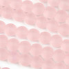 Matte Glass, Sea Glass Style 8mm Pink Round Beads - 15 inch strand