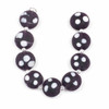 Handmade Lampwork Glass 20mm Matte Dark Purple Coin Beads with White Dots