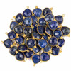 Cherry Tree Beads Lapis 15x22mm Faceted Almond/Teardrop Drop with Gold Vermeil Bezel and 3 Tiny Dots - 1 piece 