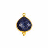 Cherry Tree Beads Lapis 15x22mm Faceted Almond/Teardrop Drop with Gold Vermeil Bezel and 3 Tiny Dots - 1 piece 