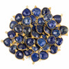 Lapis 15x22mm Faceted Almond/Teardrop Drop with Gold Vermeil Bezel and 3 Tiny Dots - 1 piece