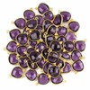 Cherry Tree Beads Purple Quartz 15x22mm Faceted Almond/Teardrop Drop with Gold Vermeil Bezel and 3 Tiny Dots - 1 piece 