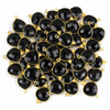 Cherry Tree Beads Onyx 15x22mm Faceted Almond/Teardrop Drop with Gold Vermeil Bezel and 3 Tiny Dots - 1 piece 