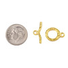 Cherry Tree Beads Gold Stainless Steel 11x15.5mm Textured Toggle Clasp with 12x18mm Bar - 1 set/2 pieces per bag
