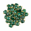 Cherry Tree Beads Emerald 15x22mm Faceted Square Drop with Gold Vermeil Bezel and 3 Tiny Dots - 1 piece 