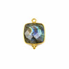 Labradorite 11x20mm Faceted Square Drop with Gold Vermeil Bezel and 3 Tiny Dots - 1 per bag