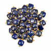 Lapis 11x20mm Faceted Square Drop with Gold Vermeil Bezel and 3 Tiny Dots - 1 per bag