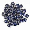 Cherry Tree Beads Lapis 15x22mm Faceted Square Drop with Sterling Silver Bezel and 3 Tiny Dots - 1 piece 