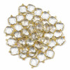 Cherry Tree Beads Clear Quartz 15x22mm Faceted Square Drop with Gold Vermeil Bezel and 3 Tiny Dots - 1 piece 