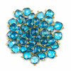 Cherry Tree Beads London Blue Quartz 15x22mm Faceted Square Drop with Gold Vermeil Bezel and 3 Tiny Dots - 1 piece 
