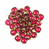 Cherry Tree Beads Pink Tourmaline Quartz 15x22mm Faceted Square Drop with Gold Vermeil Bezel and 3 Tiny Dots - 1 piece 