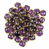 Cherry Tree Beads Purple Quartz 15x22mm Faceted Square Drop with Gold Vermeil Bezel and 3 Tiny Dots - 1 piece 
