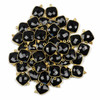 Cherry Tree Beads Onyx 15x22mm Faceted Square Drop with Gold Vermeil Bezel and 3 Tiny Dots - 1 piece 
