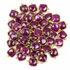 Cherry Tree Beads Ruby 15x22mm Faceted Square Drop with Gold Vermeil Bezel and 3 Tiny Dots - 1 piece 