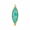 Cherry Tree Beads Aqua Chalcedony 11x37mm Faceted Marquis Drop with Gold Vermeil Bezel and 3 Tiny Dots - 1 piece 