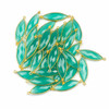 Cherry Tree Beads Aqua Chalcedony 11x37mm Faceted Marquis Drop with Gold Vermeil Bezel and 3 Tiny Dots - 1 piece 