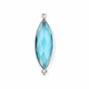 Cherry Tree Beads Sky Blue Quartz 11x37mm Faceted Marquise Drop with Sterling Silver Bezel and 3 Tiny Dots - 1 piece