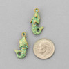 Cherry Tree Beads Green Bronze Colored "Pewter" (zinc-based alloy) 12x22mm Mermaid Charm -  CTB08997gb 