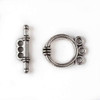 Cherry Tree Beads Silver "Pewter" (zinc-based alloy) 14x18mm Multi 3 Strand Toggle with a 6x20mm bar - 1 set/2 pieces - CTB10795s 
