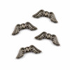 Gun Metal Colored "Pewter" (zinc-based alloy) 7x20mm Angel Wings Beads - 4 pieces