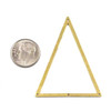 large 40x50mm open triangle link components in brass, available in both raw and coated finishes, ideal for earrings or statement jewelry designs.
