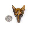 Cherry Tree Beads Yellow Tigereye 30x45mm Hand Carved Wolf Head Pendant - 1 piece 