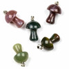Cherry Tree Beads Fancy Jasper 16x20mm Mushroom Pendant with Silver Loop and 3x6mm Bail - 1 per bag 