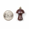 Cherry Tree Beads Fancy Jasper 16x20mm Mushroom Pendant with Silver Loop and 3x6mm Bail - 1 per bag 