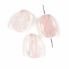 Rose Quartz 26x36mm Faceted Through Drilled Flat Irregular Nugget Pendant - 1 piece