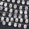 Rose Quartz 7x10mm Faceted Top Drilled Teardrop Beads - 8 inch strand