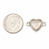 Cherry Tree Beads Pink Shell 11x17mm Tiny Heart Horizontal Link with Silver Plated Bezel and Loops - 1 piece 