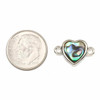 Cherry Tree Beads Abalone Paua Shell 11x17mm Tiny Heart Horizontal Link with Silver Plated Bezel and Loops - 1 piece 
