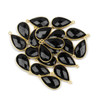 Cherry Tree Beads Onyx approximately 13x25mm Faceted Teardrop Drop with a Gold Vermeil Bezel - 1 piece 