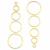 18k Gold Plated Stainless Steel Assorted Hoop Components - 10 pieces per bag