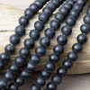 Cherry Tree Beads Matte Large Hole Onyx 8mm Round Beads with a 2.5mm Drilled Hole - approx. 8 inch strand 