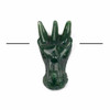 Green Fancy Jasper 30x60mm Hand Carved Dragon Head Pendant - 1 piece