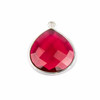 Cherry Tree Beads Pink Tourmaline Quartz approximately 21x24mm Faceted Almond/Teardrop Drop with Sterling Silver Bezel - 1 piece 