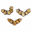 Cherry Tree Beads Citrine and Copper approx. 15-25x56-60mm Rough Nugget Curved Link Pendant - 1 per bag 