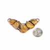 Cherry Tree Beads Citrine and Copper approx. 15-25x56-60mm Rough Nugget Curved Link Pendant - 1 per bag 